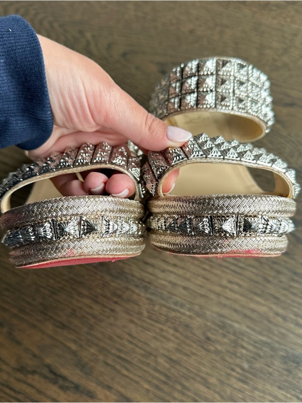 Christian Louboutin Ecu 120 Spike Sandal Wedges - Size 41 - Picture 10 of 10